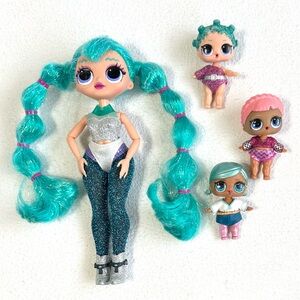 L.O.L. Surprise! OMG Cosmic Nova & Little Sister Cosmic Queen & 2 Glam Glitter